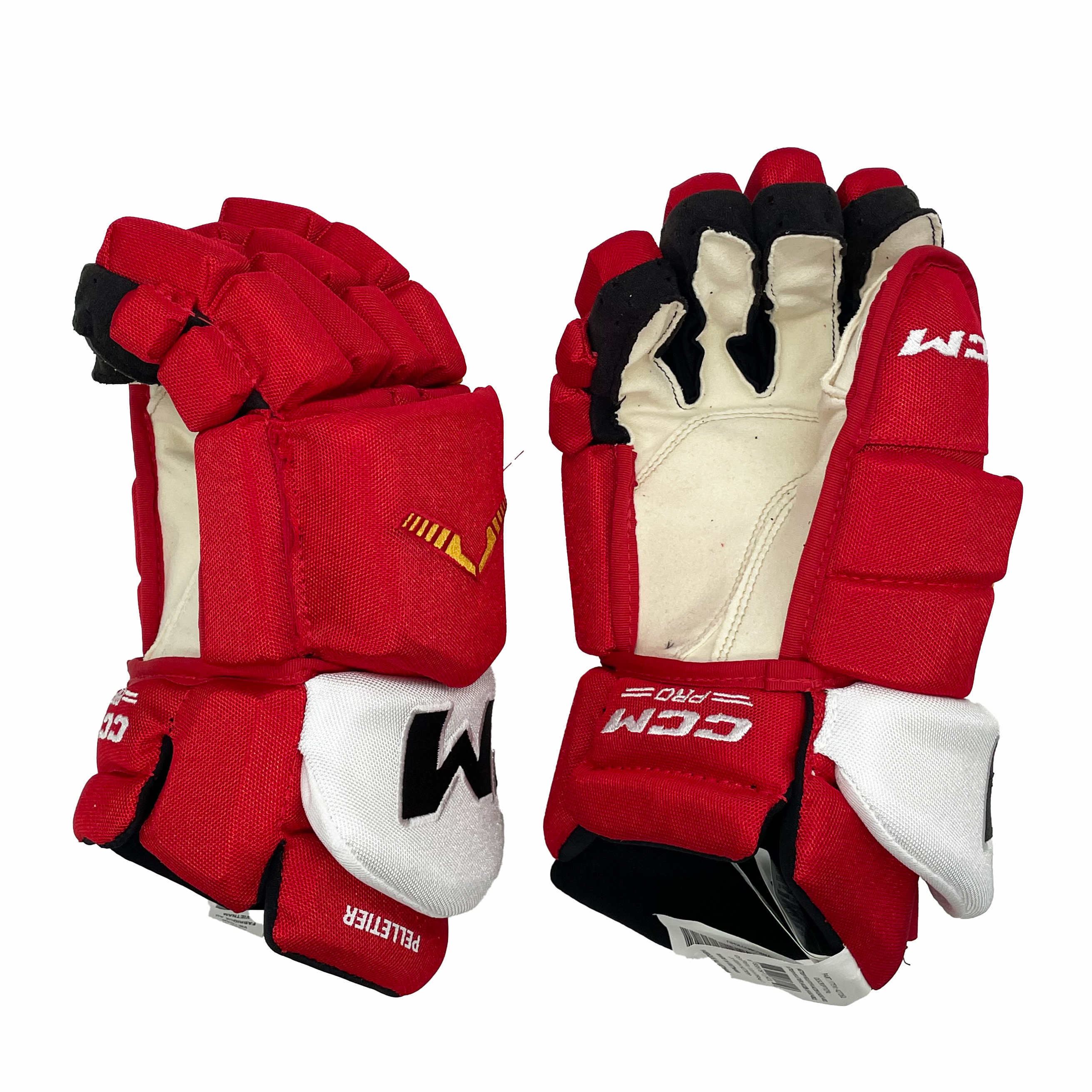 CCM HGTKSP - Gant NHL Pro Stock - Jakob Pelletier (Rouge/Jaune/Blanc)